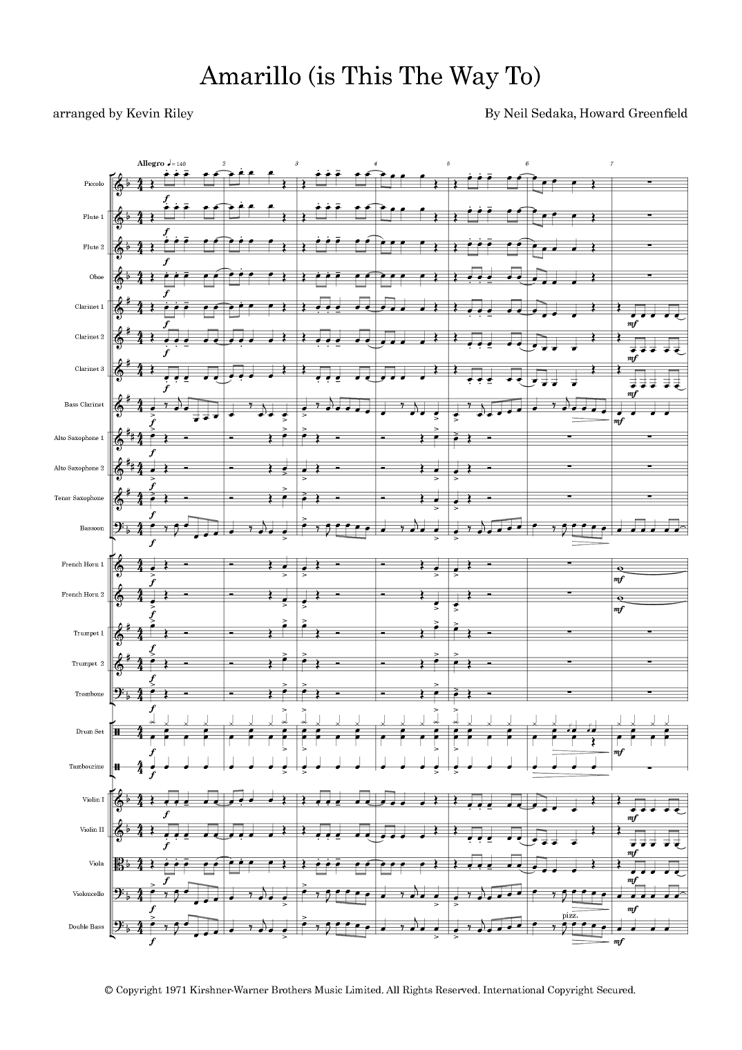 Amarillo (is This The Way To) (arr. Kevin Riley)