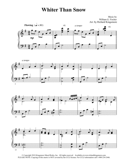 Whiter Than Snow (arr. Richard Kingsmore)