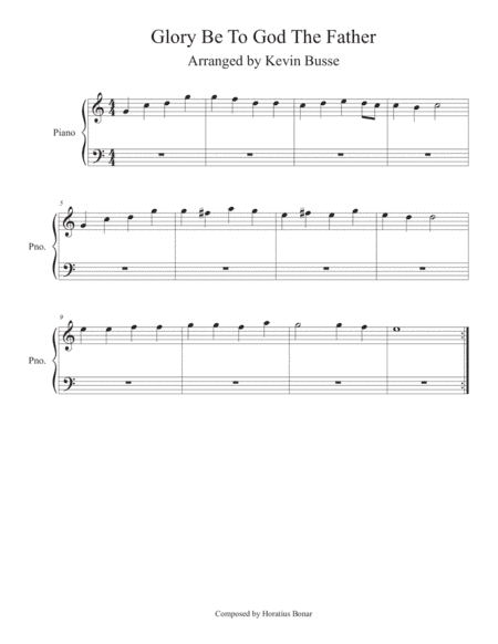 Glory Be To God The Father (Easy key of C) - Piano (arr. Kevin Busse)