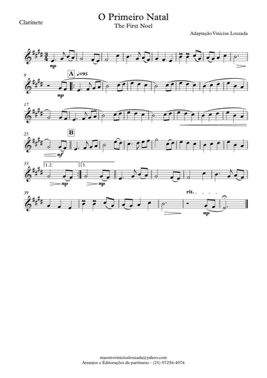 The First Noel - Clarinet Solo (arr. Vinícius Louzada)