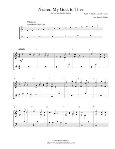 Nearer, My God, to Thee - for 3-octave handbell choir (arr. Samuel Stokes)