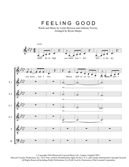 Feeling Good (arr. Bryan Sharpe)