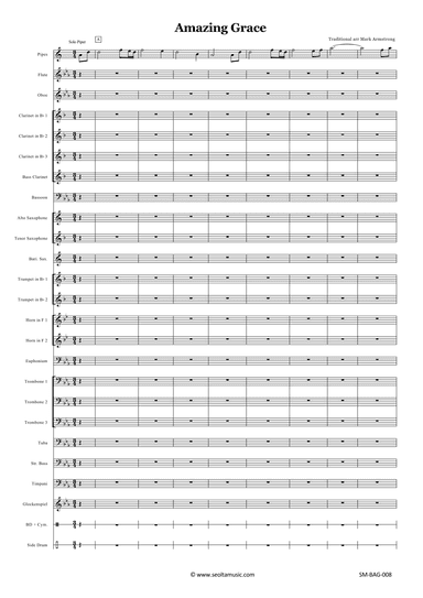 Amazing Grace for bagpipes and concert band (arr. Mark Armstrong)