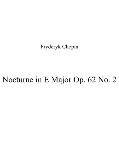 Nocturne in E Major Op. 62 No. 2 (arr. Patrizia Luraschi)