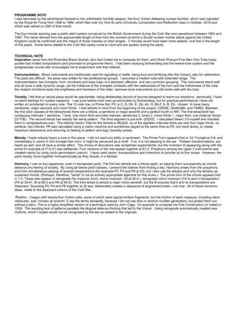 FANFARE FOR THE VULCAN--Brass quintet