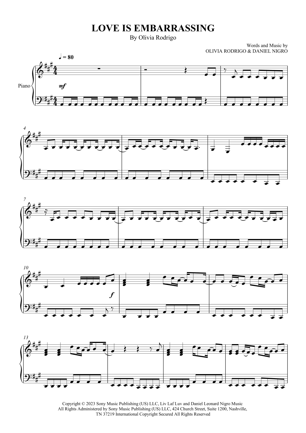 Love Is Embarrassing (arr. SCMusic)