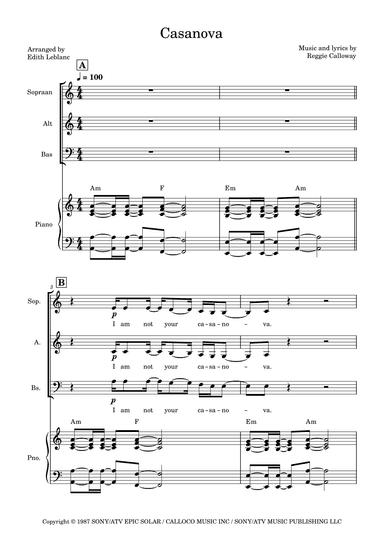 Casanova (arr. Edith Leblanc)