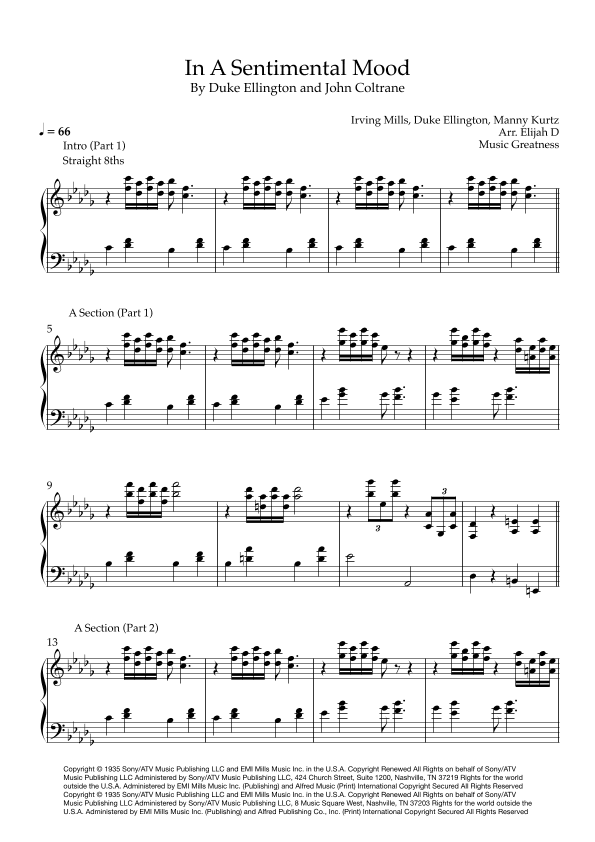 In A Sentimental Mood (arr. Elijah D)
