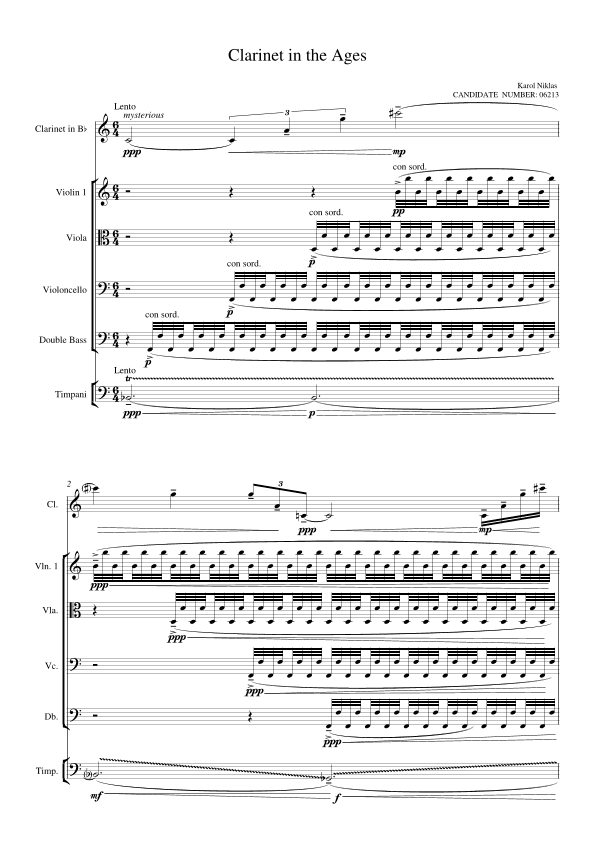Clarinet in the Ages - Score Only