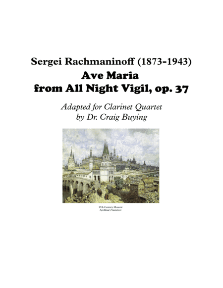 Rachmaninoff: Ave Maria for Clarinet Quartet (arr. Craig Buying)