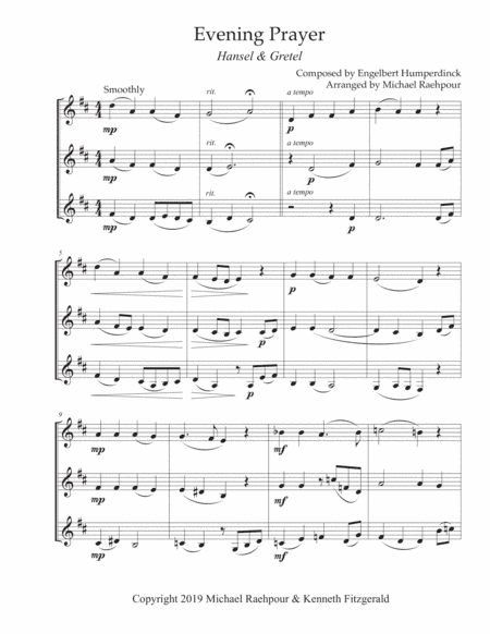 Evening Prayer (Hansel and Gretel) - Trumpet Trio (arr. Michael Raehpour)