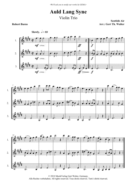Auld Lang Syne (arr. Gert Th. Walter)