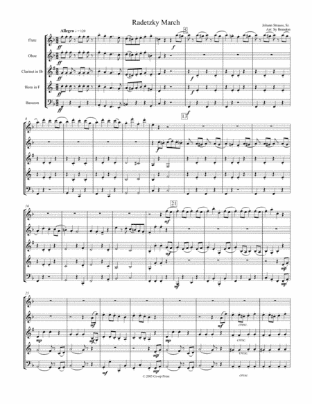 Radetzky March for Woodwind Quintet (arr. Sy Brandon)