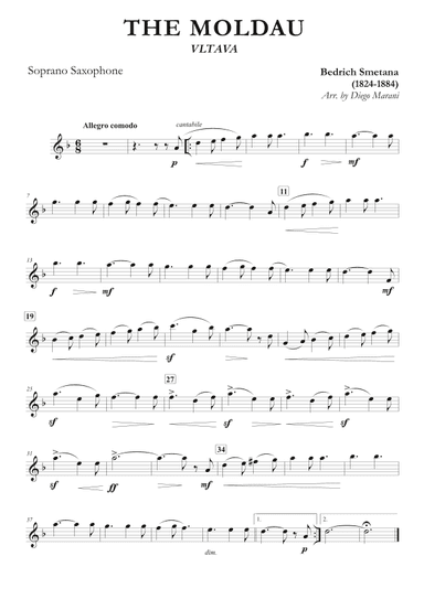 The Moldau for Soprano Saxophone and Piano (arr. Diego Marani)