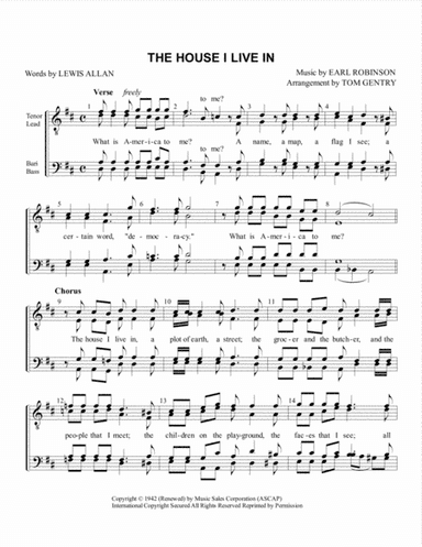 The House I Live In (arr. Tom Gentry)