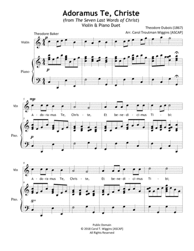 Adoramus Te, Christe (Violin & Piano) (arr. Carol Troutman Wiggins [ASCAP])