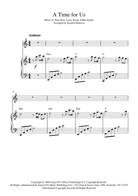A Time For Us (love Theme) (arr. Kaiserin Rebecca)