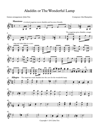 Aladdin or The Wonderful Lamp (arr. John Trie)