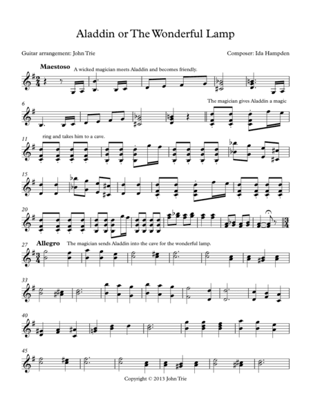 Aladdin or The Wonderful Lamp (arr. John Trie)
