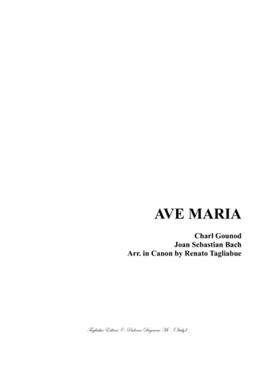 AVE MARIA - Bach-Gounod - Arr. in Canon for String Ensemble and Harpschord - With Parts (arr. Renato Tagliabue)