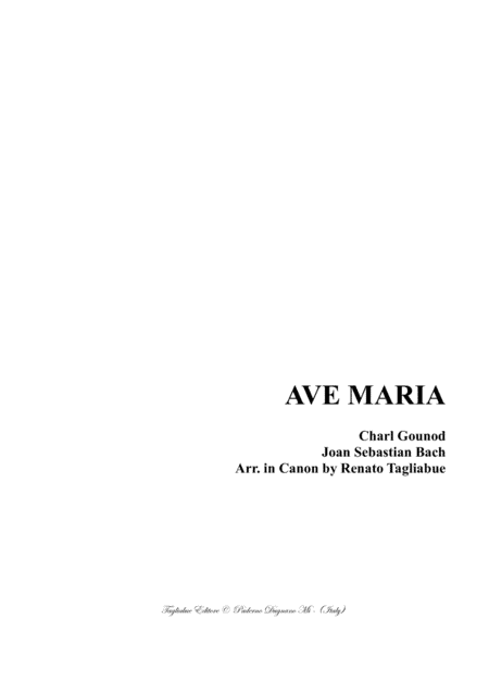 AVE MARIA - Bach-Gounod - Arr. in Canon for String Ensemble and Harpschord - With Parts (arr. Renato Tagliabue)