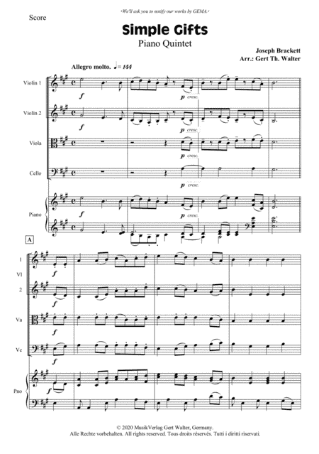 Simple Gifts (arr. Gert Th. Walter)