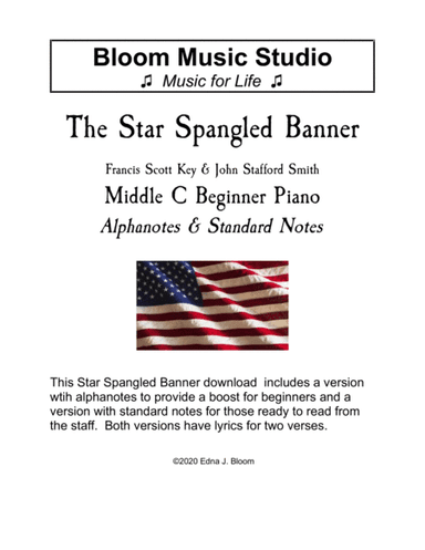 The Star Spangled Banner for Beginner Piano (arr. Edna J. Bloom)