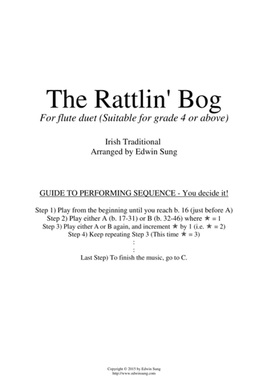 The Rattlin' Bog (for flute duet, suitable for grade 4 or above) (arr. Edwin Sung)