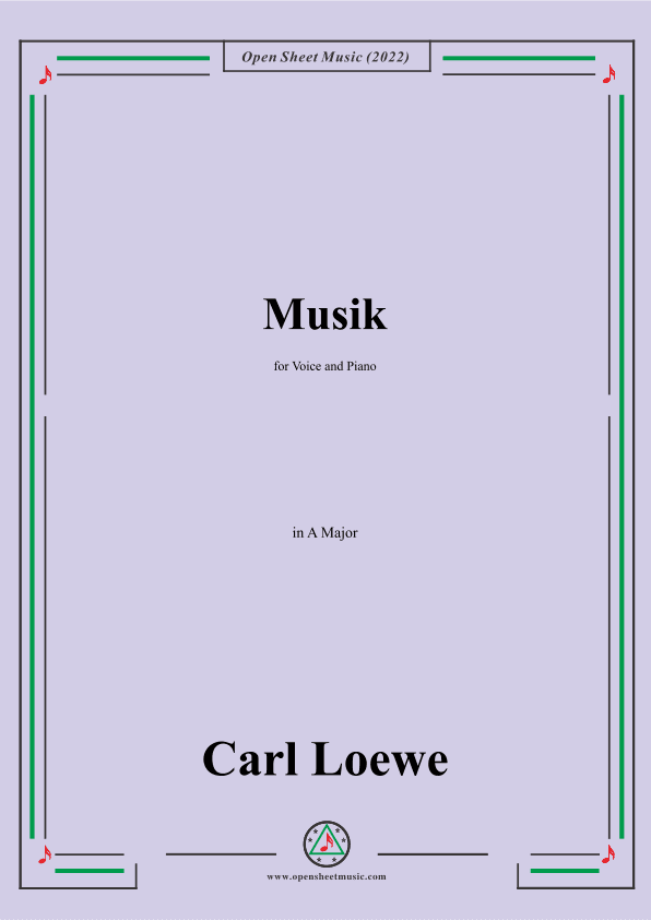 Loewe-Musik,in A Major,for Voice and Piano (arr. OSM Press)