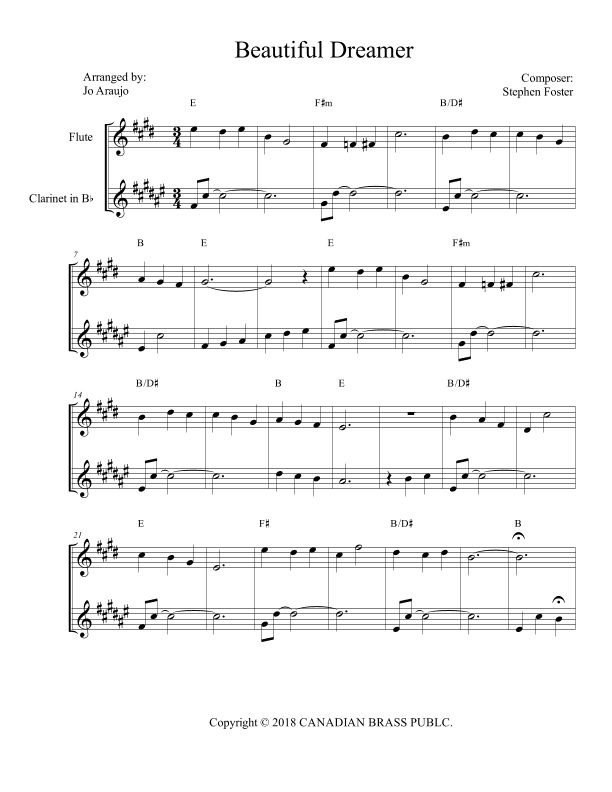 BEAUTIFUL DREAMER (arr. JO ARAÚJO)