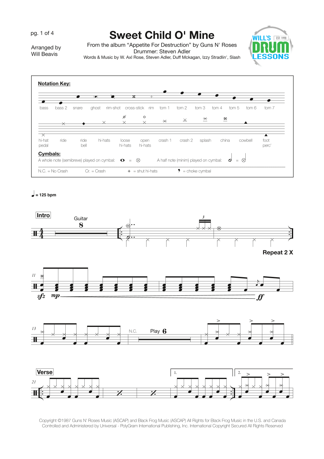 Sweet Child O' Mine (arr. Will Beavis)