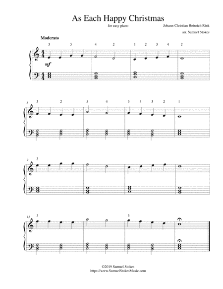 As Each Happy Christmas - for easy piano (arr. Samuel Stokes)