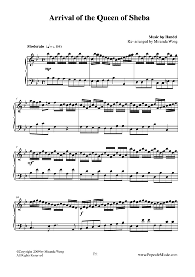 Arrival of the Queen of Sheba - Best Classical Piano Music (arr. Miranda Wong)