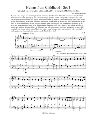 Hymns from Childhood - Set 1 (piano solo) (arr. Curtis Hanson)