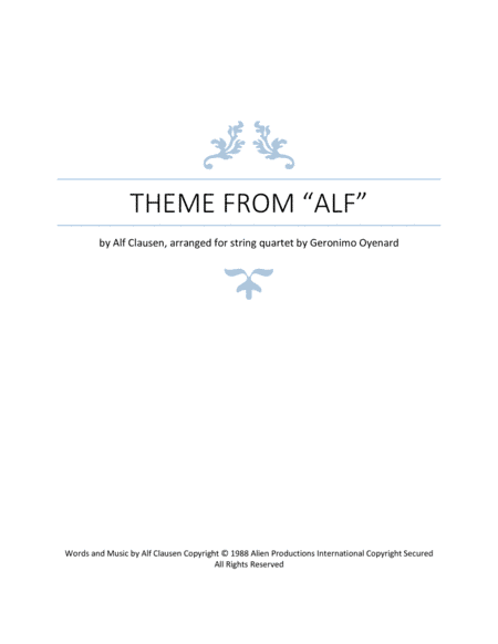Theme From "alf" (arr. Geronimo Oyenard)