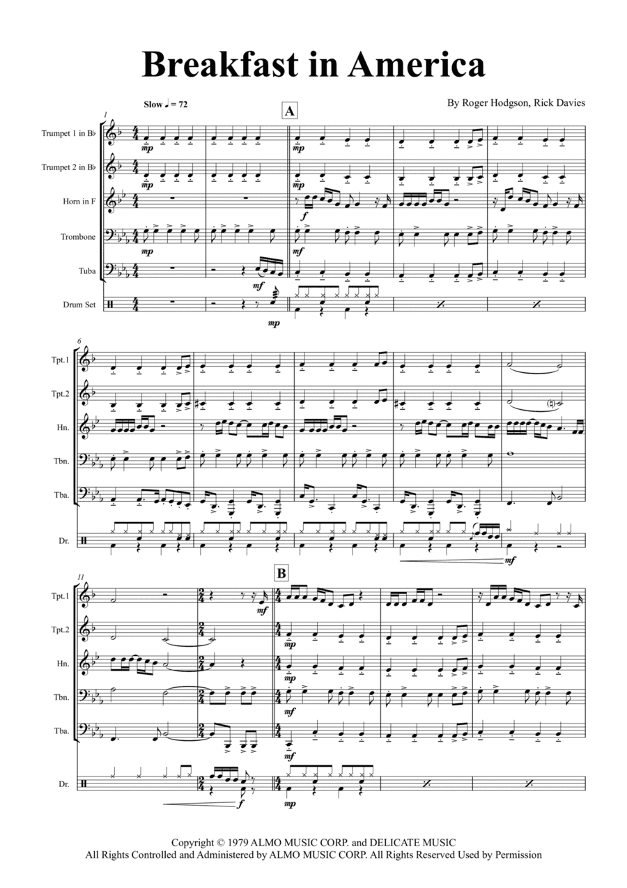 Breakfast In America (arr. Thomas Graf)