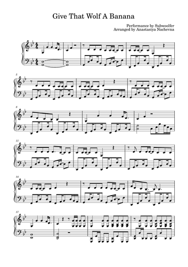 Give That Wolf A Banana (arr. Annastasiya Nachevna)