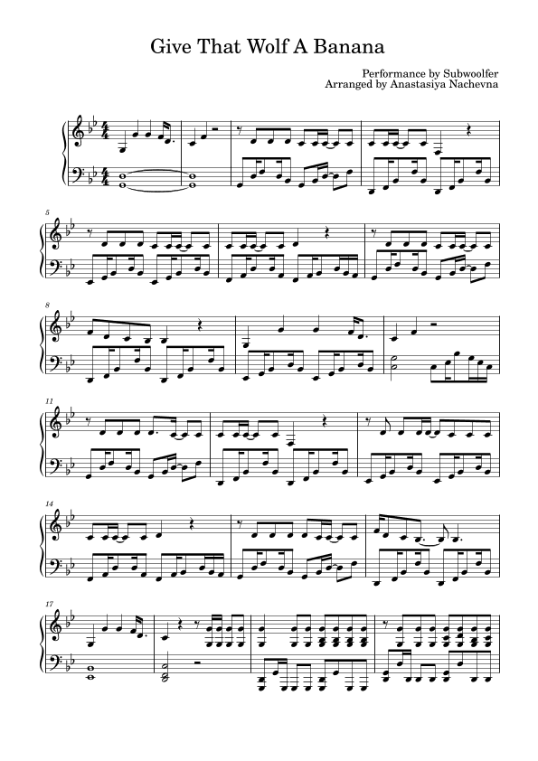 Give That Wolf A Banana (arr. Annastasiya Nachevna)