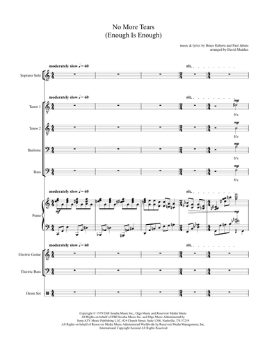 No More Tears (enough Is Enough) (arr. David Maddux)