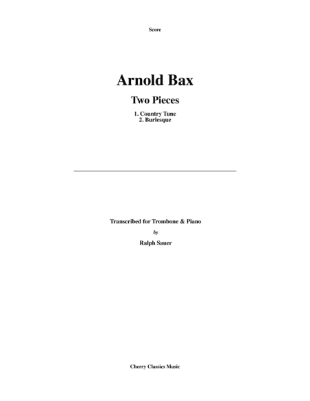 Two Pieces for Trombone & Piano (arr. Sauer, Ralph)
