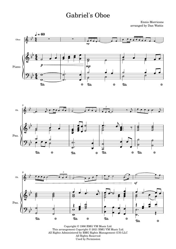 Gabriel's Oboe (arr. Dan Wattis)