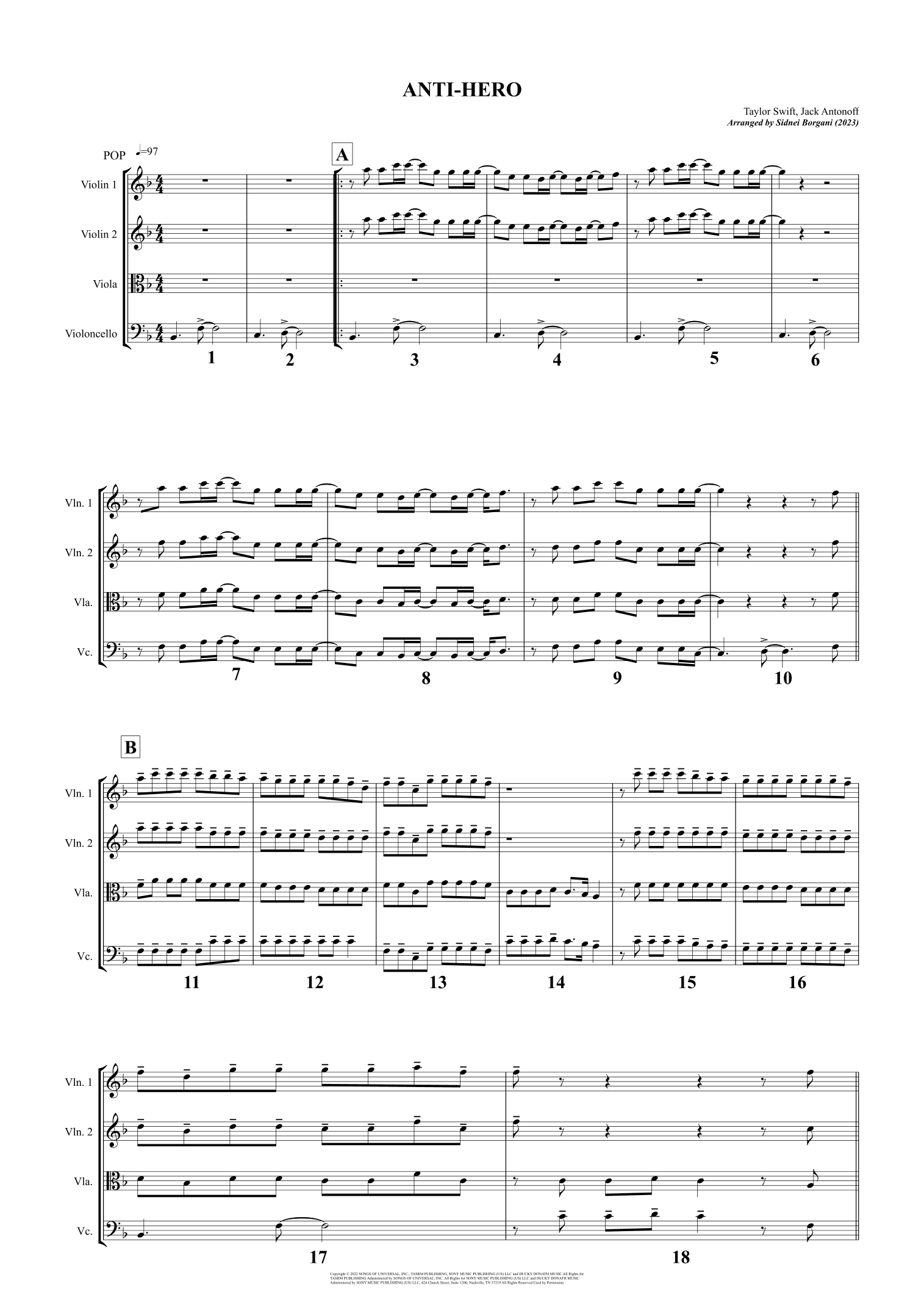 Anti-hero (arr. Sidnei Borgani)