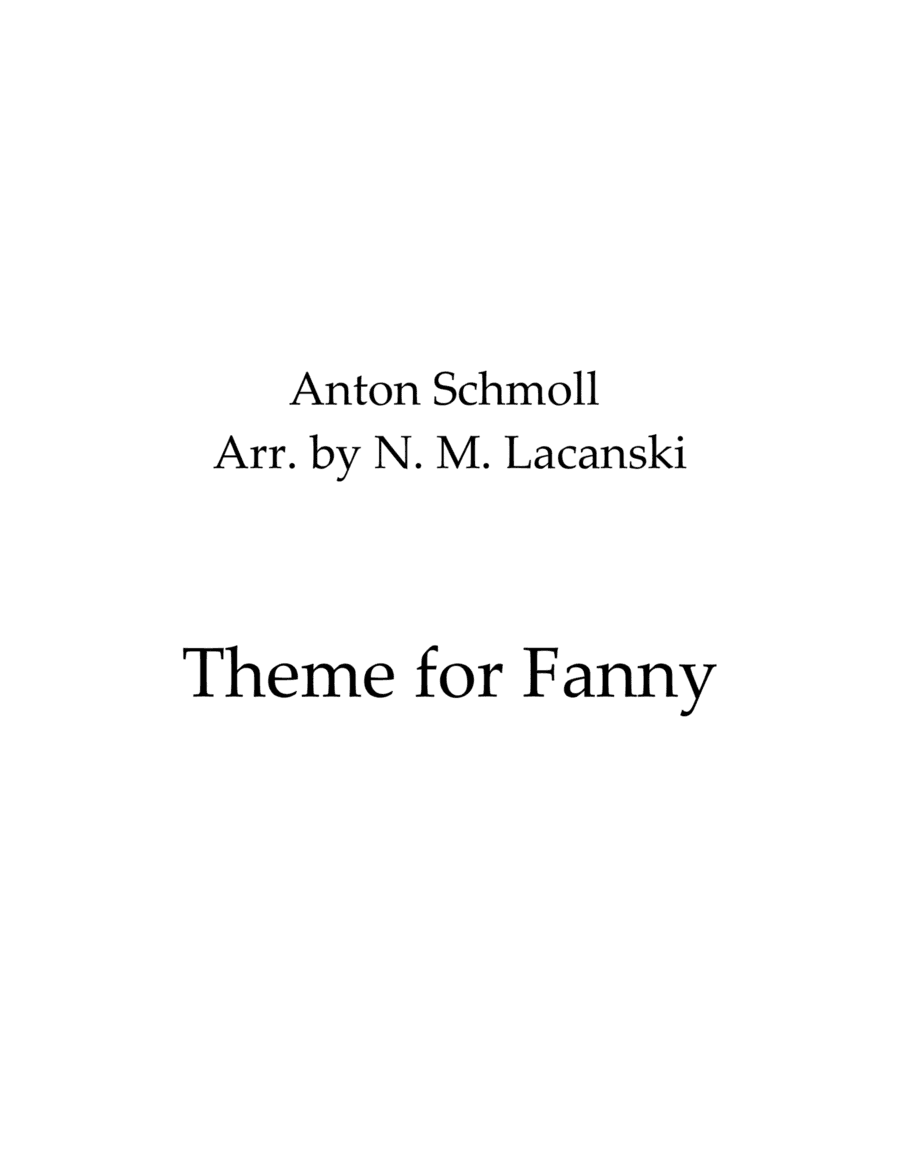 Theme for Fanny (arr. Nick Lacanski)