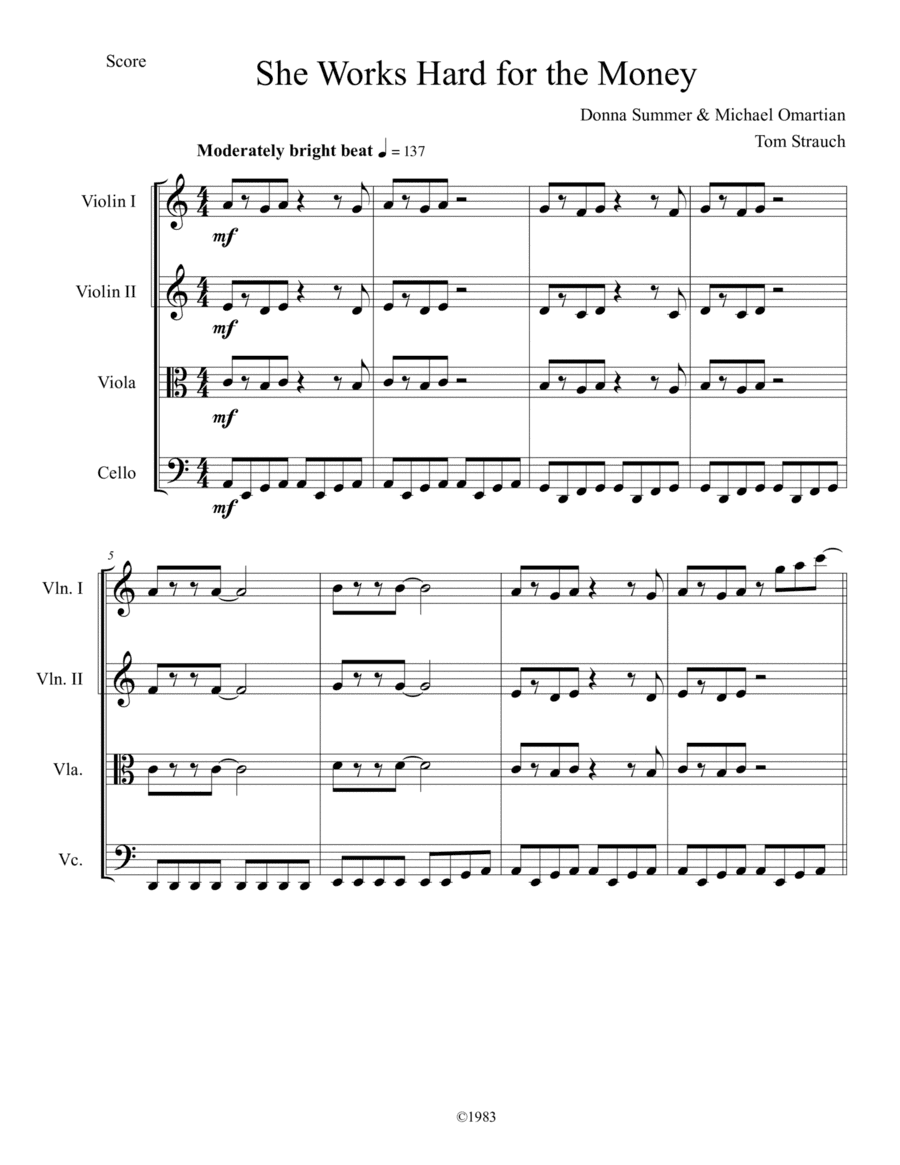 She Works Hard For The Money (arr. Thomas Strauch)