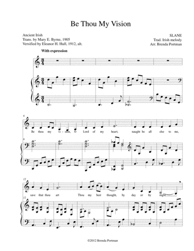 Be Thou My Vision (SLANE), Low Voice (arr. Brenda Portman)