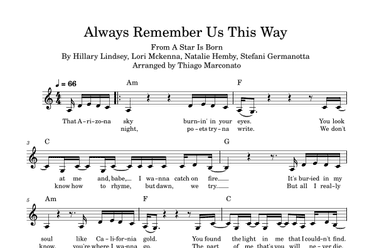 Always Remember Us This Way (arr. Thiago Marconato)