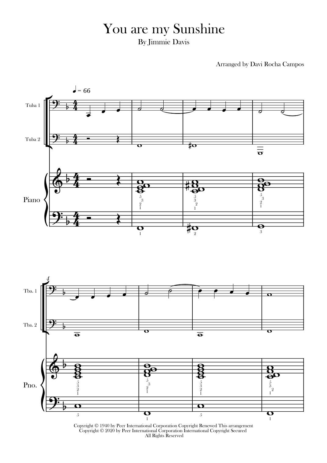 You Are My Sunshine (arr. Davi Rocha Campos)