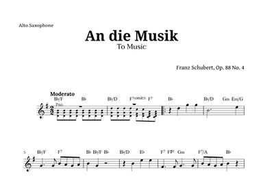 An die Musik (To Music) by for Alto Sax (arr. Langanho)