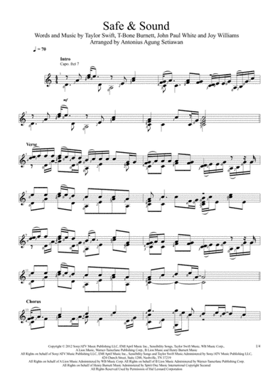 Safe And Sound (arr. Antonius Agung Setiawan)