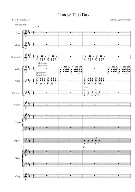 Choose This Day (Score & instrumental parts)